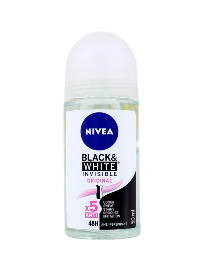 Nivea Deodorant Roller Invisible Black & White Original, 50 ml