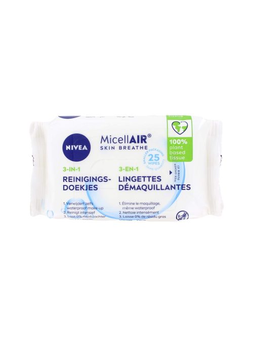 Nivea Reinigingsdoekjes 3-in-1 Micellair Skin Breathe Expert, 25 Stuks