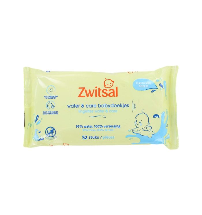 Zwitsal Babydoekjes Water & Care Parfumvrij, 52 Stuks