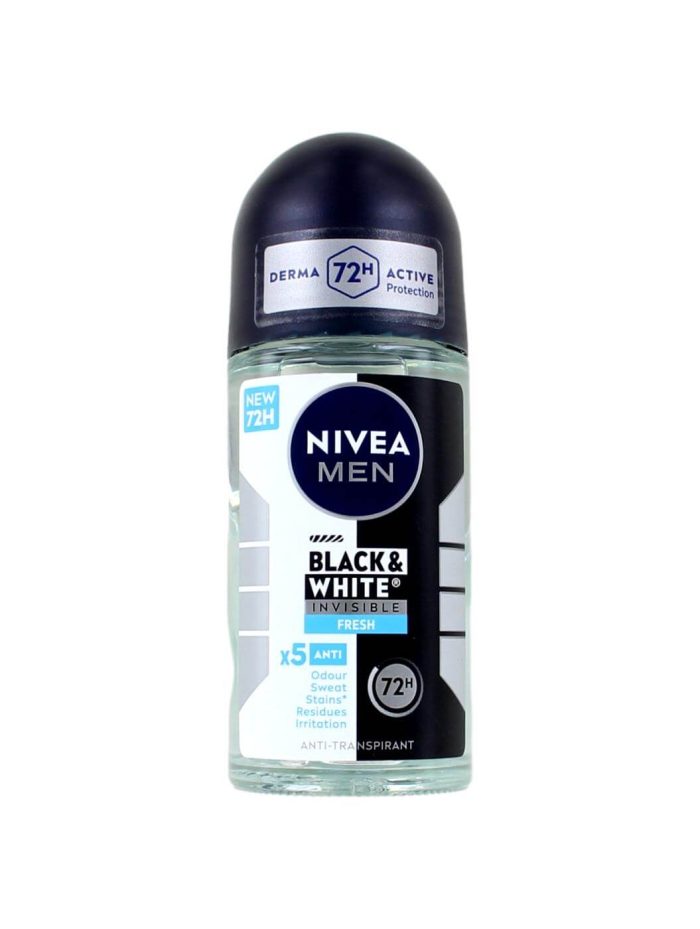 Nivea Men Deodorant Roller Invisible For Black & White Fresh, 50 ml