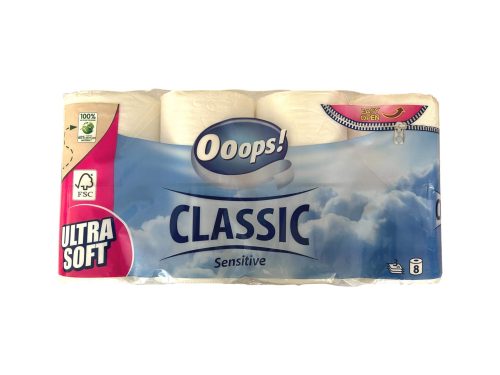 Ooops! Toiletpapier Classic Sensitive 3 Laags, 8 Rollen