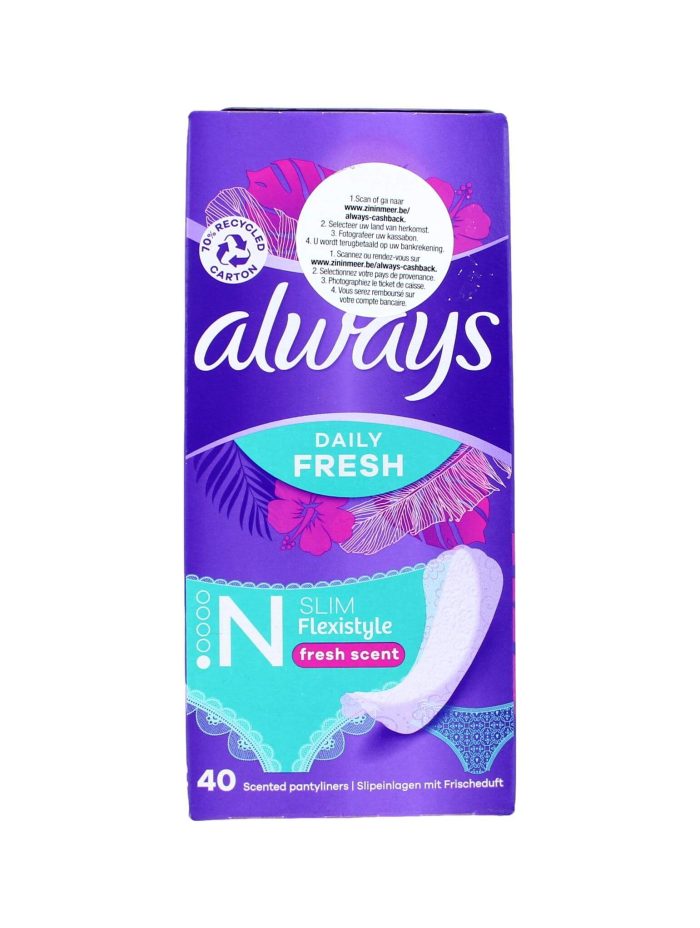 Always Inlegkruisjes Slim Flexistyle Fresh Scent Daily Fresh, 40 Stuks