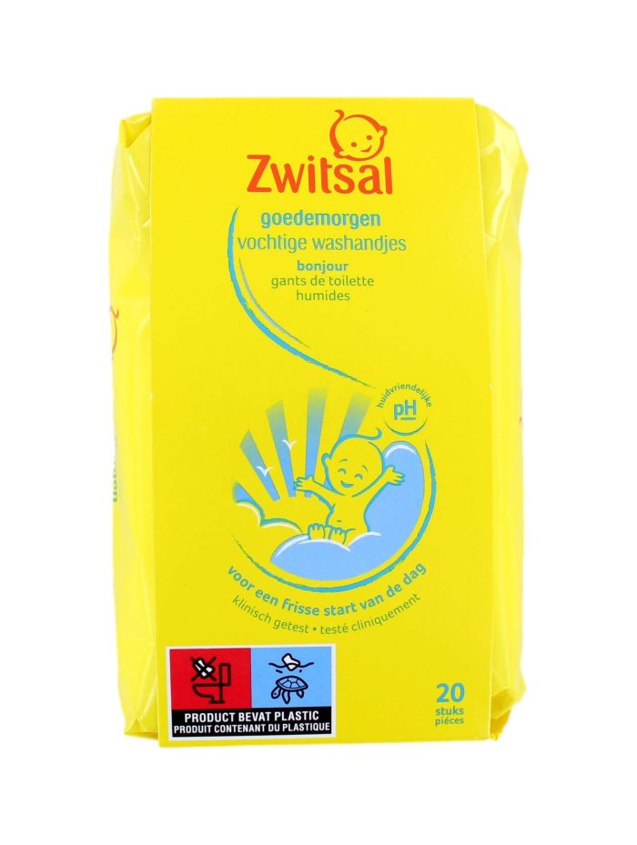 Zwitsal Goedemorgen Vochtige Washandjes, 20 Stuks