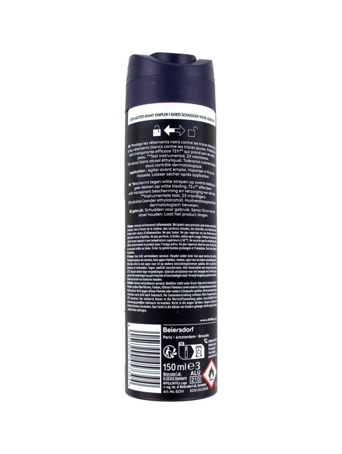 Nivea Men Deodorant Spray Invisible Black & White, 150 ml